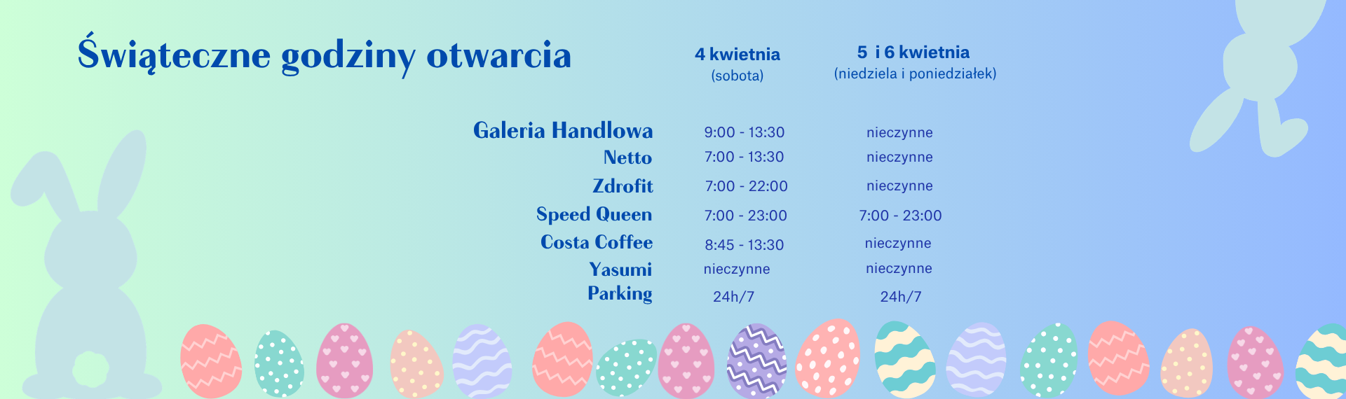 Wielkanoce godziny otwarcia Madison Galeria Handlowa Gdańsk